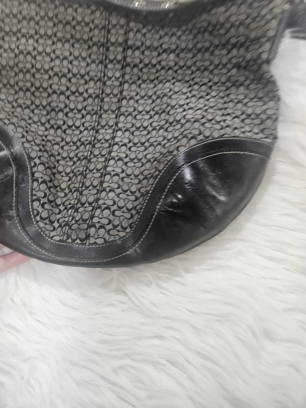 Classic Black Patterned Women's Shoulder Bag